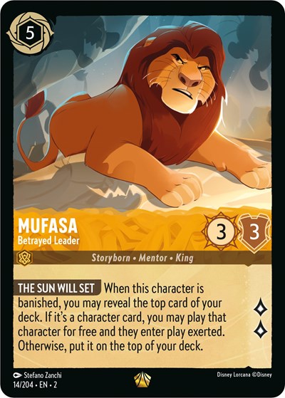 Lorcana - Rise of the Floodborn - 014/204 Mufasa - Betrayed Leader Legendary