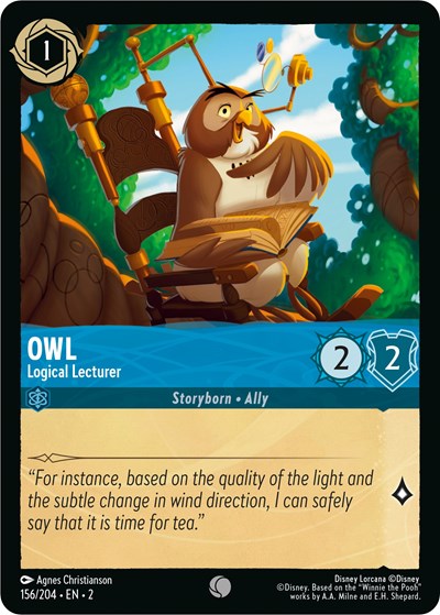 Lorcana - Rise of the Floodborn - 156/204 Owl - Logical Lecturer Common