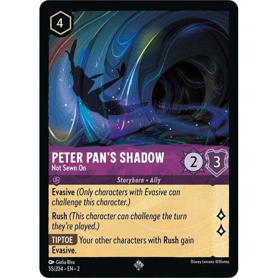 Lorcana - Rise of the Floodborn - 055/204 Peter Pan's Shadow - Not Sewn On Super Rare