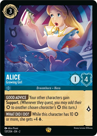 Lorcana - Rise of the Floodborn - 137/204 Alice - Growing Girl Legendary