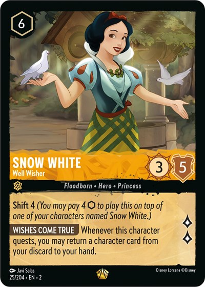 Lorcana - Rise of the Floodborn - 25/204 Snow White - Well Wisher Legendary
