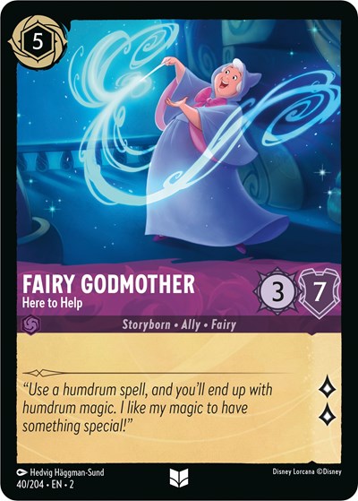 Lorcana - Rise of the Floodborn - 40/204 Fairy Godmother - Here to Help Uncommon