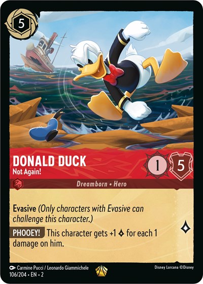 Lorcana - Rise of the Floodborn - 106/204 Donald Duck - Not Again! Legendary