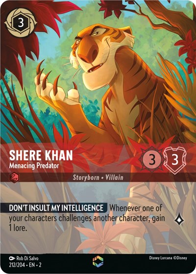 Lorcana - Rise of the Floodborn - 212/204 Shere Khan - Menacing Predator (Enchanted) Enchanted