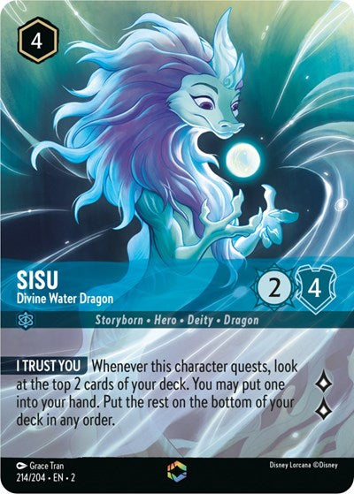 Lorcana - Rise of the Floodborn - 214/204 Sisu - Divine Water Dragon (Enchanted) Enchanted