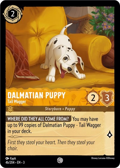 Lorcana - Into The Inklands - 4b/204 Dalmatian Puppy - Tail Wagger (4b/204) Common