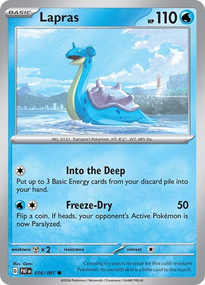 Scarlet & Violet Paldean Fates - 016/091 Lapras Common