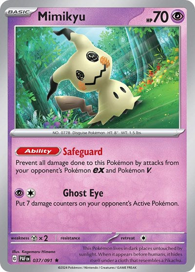 Scarlet & Violet Paldean Fates - 037/091 Mimikyu Rare