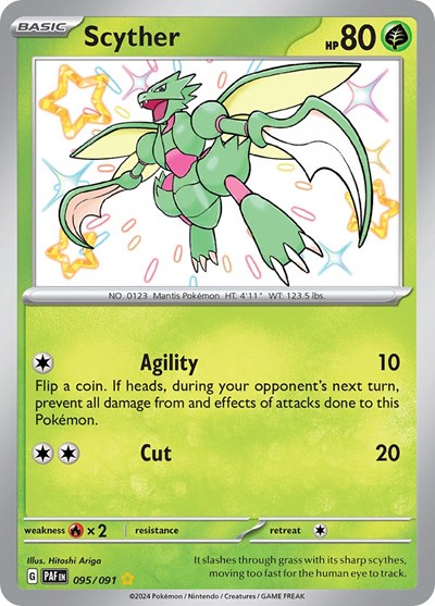 Scarlet & Violet Paldean Fates - 095/091 Scyther Shiny Rare