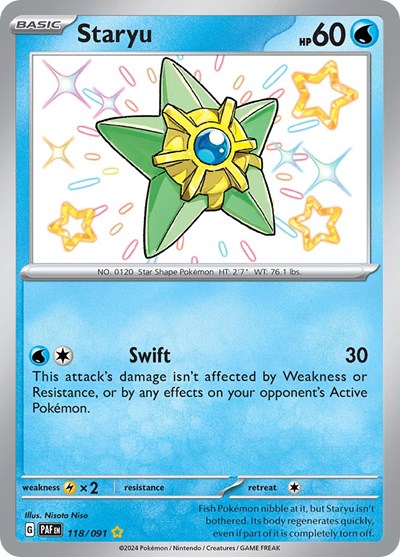 Scarlet & Violet Paldean Fates - 118/091 Staryu Shiny Rare