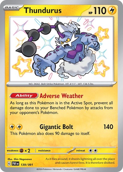 Scarlet & Violet Paldean Fates - 139/091 Thundurus Shiny Rare