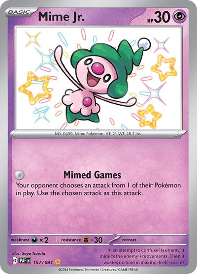 Scarlet & Violet Paldean Fates - 157/091 Mime Jr. Shiny Rare