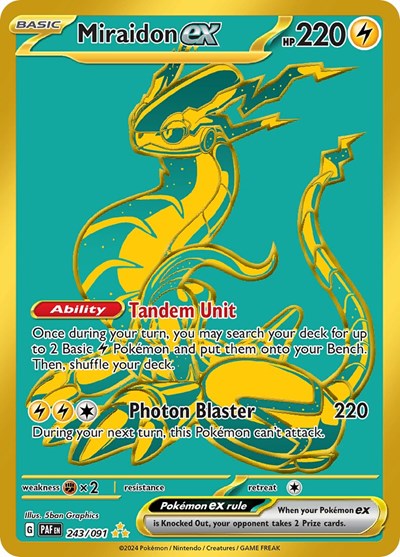 Scarlet & Violet Paldean Fates - 243/091 Miraidon ex Hyper Rare