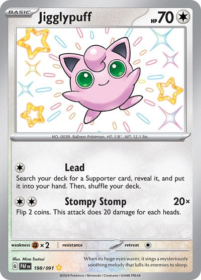 Scarlet & Violet Paldean Fates - 198/091 Jigglypuff Shiny Rare