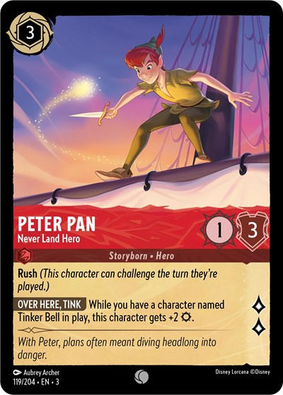 Lorcana - Into The Inklands - 119/204 Peter Pan - Never Land Hero Common