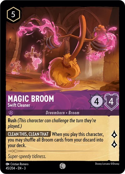 Lorcana - Into The Inklands - 45/204 Magic Broom - Swift Cleaner Common