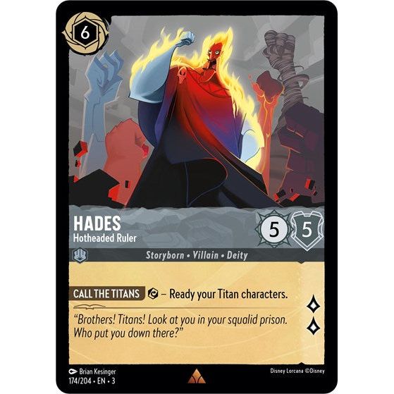 Lorcana - Into The Inklands - 174/204 Hades - Hotheaded Ruler Rare