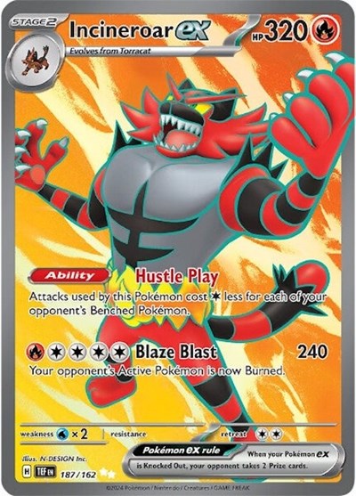 Scarlet & Violet Temporal Forces - 187/162 Incineroar ex Ultra Rare