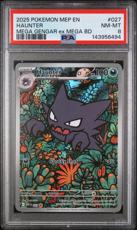2025 Pokemon Mep En-Me Black Star Promo #027 Haunter Mega Gengar Ex Mega Bd PSA 8