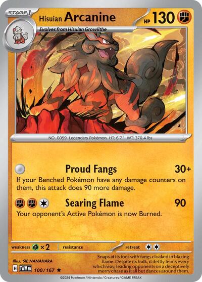 Scarlet & Violet Twilight Masquerade - 100/167 Hisuian Arcanine Rare