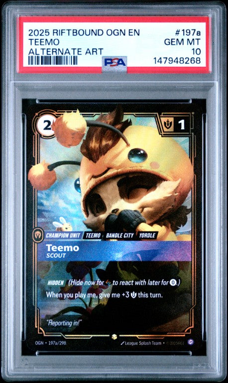 2025 Riftbound: League Of Legends Ogn-Origins #197a Teemo Alternate Ar