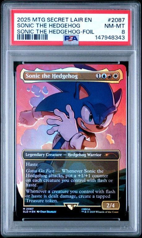 2025 Magic The Gathering Secret Lair Drop #2087 Sonic The Hedgehog Sonic The Hedgehog-Foil PSA 8
