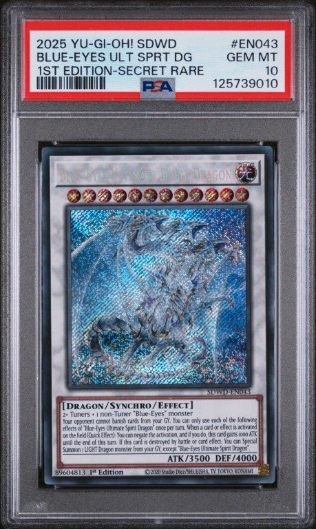 2025 Yu-Gi-Oh! Sdwd-Structure Deck: Blue-Eyes White Destiny #EN043 Blue-Eyes Ult Sprt Dg 1st Edition-Secret Rare PSA 10