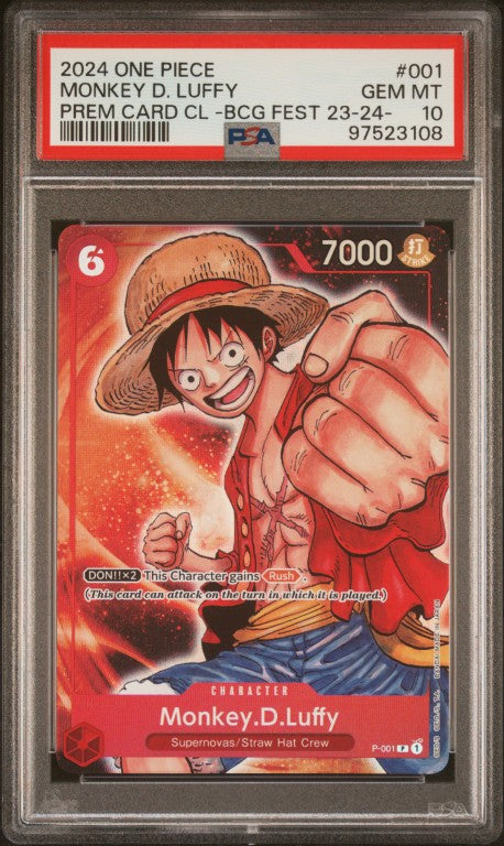 2024 One Piece Premium Card Collection -Bandai Card Games Fest 23-24 Edition- #001 Monkey D. Luffy PSA 10