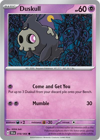 Scarlet & Violet Shrouded Fable - 018/064 Duskull Common