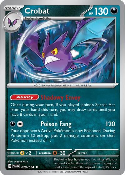 Scarlet & Violet Shrouded Fable - 029/064 Crobat Uncommon