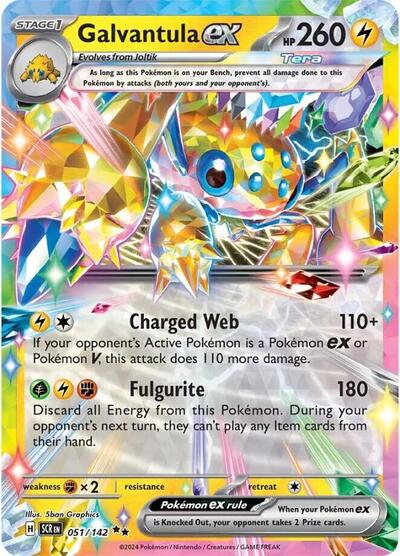 Scarlet & Violet Stellar Crown - 051/142 Galvantula ex Double Rare
