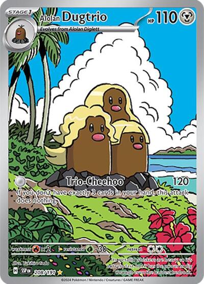 Scarlet & Violet Surging Sparks - 208/191 Alolan Dugtrio Illustration Rare