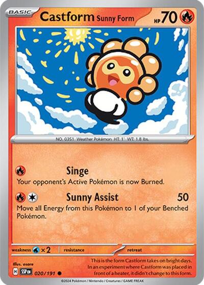 Scarlet & Violet Surging Sparks - 020/191 Castform Sunny Form Common