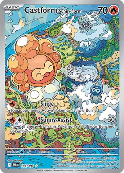 Scarlet & Violet Surging Sparks - 195/191 Castform Sunny Form Illustration Rare