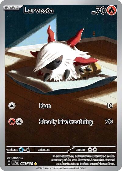 Scarlet & Violet Surging Sparks - 196/191 Larvesta Illustration Rare