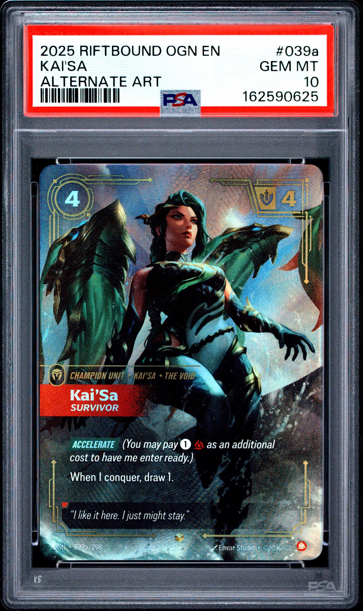2025 Unknown Kai'sa - Survivor 039A Alternate Art PSA 10