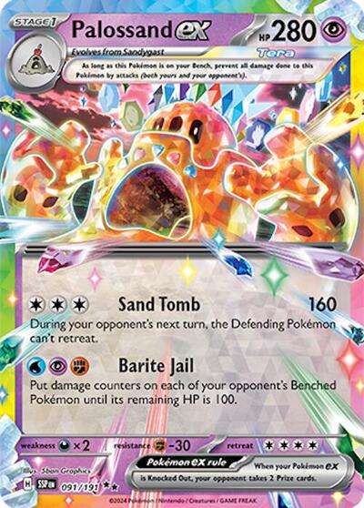 Scarlet & Violet Surging Sparks - 091/191 Palossand ex Double Rare