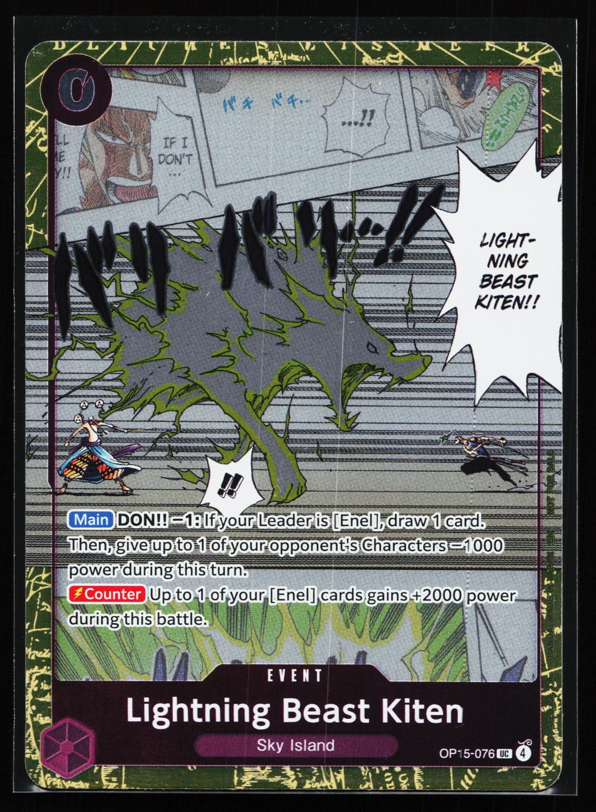 Adventure on Kami's Island OP15-076 Lightning Beast Kiten Uncommon