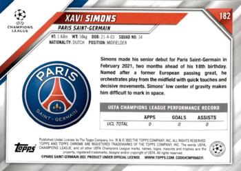 2021-22 Topps Chrome UEFA Champions League #182 Xavi Simons