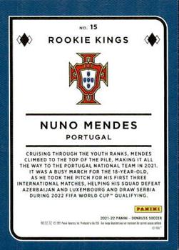 2021-22 Donruss #15 Nuno Mendes Rookie Kings Press Proof