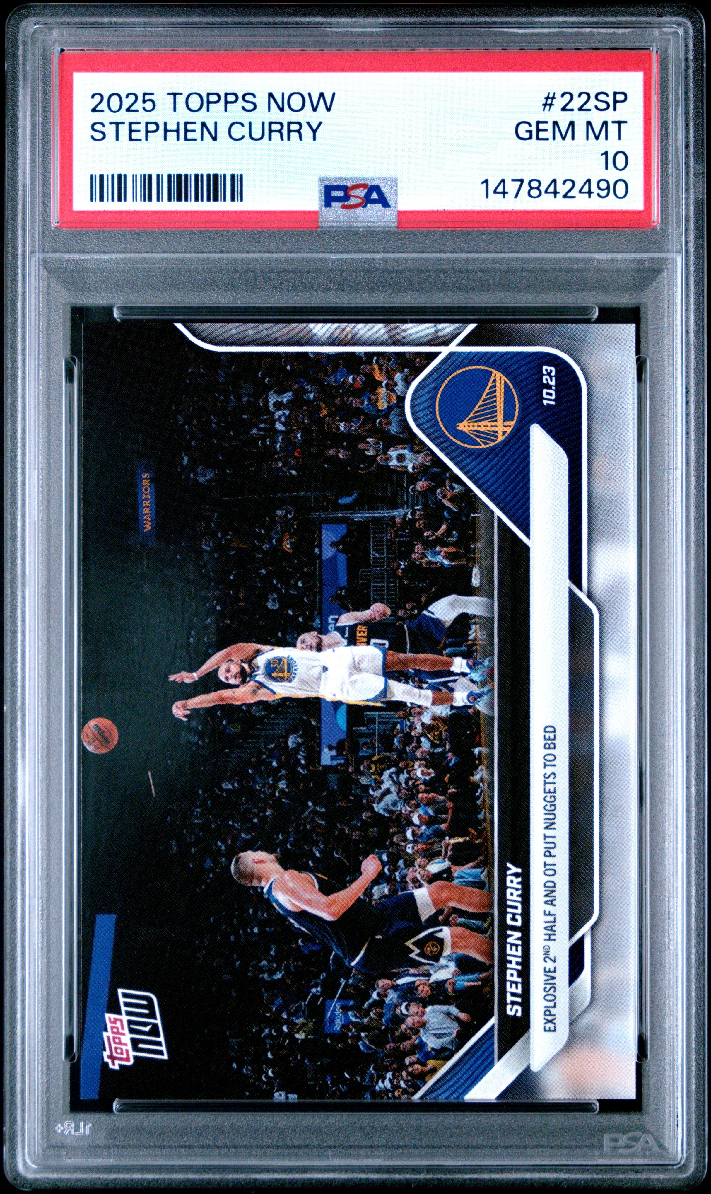 2025 TOPPS NOW #22SP STEPHEN CURRY PSA 10