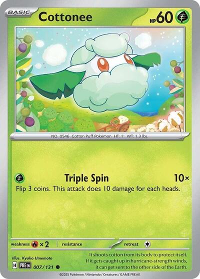 Scarlet & Violet Prismatic Evolutions - 007/131 Cottonee Common