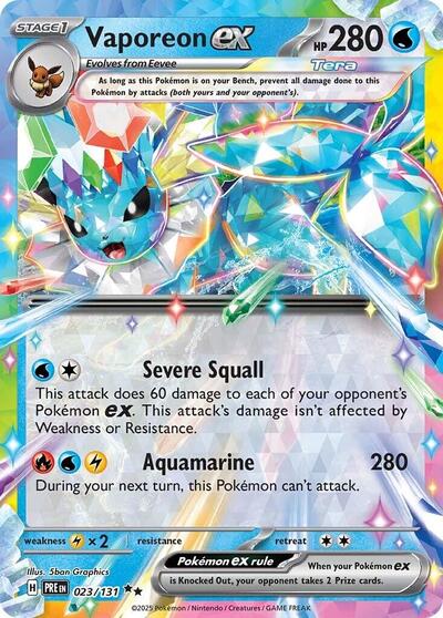 Scarlet & Violet Prismatic Evolutions - 023/131 Vaporeon ex Double Rare