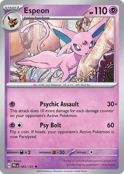 Scarlet & Violet Prismatic Evolutions - 033/131 Espeon Rare