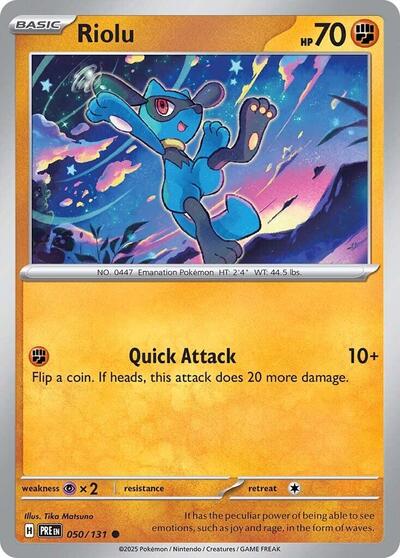 Scarlet & Violet Prismatic Evolutions - 050/131 Riolu Common