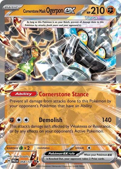 Scarlet & Violet Prismatic Evolutions - 058/131 Cornerstone Mask Ogerpon ex Double Rare