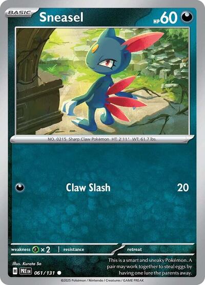 Scarlet & Violet Prismatic Evolutions - 061/131 Sneasel Common