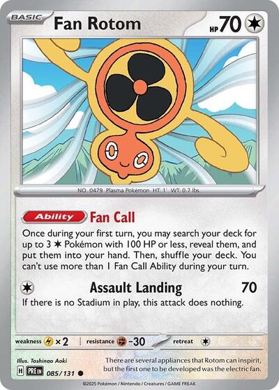 Scarlet & Violet Prismatic Evolutions - 085/131 Fan Rotom Common