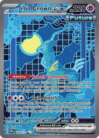 Scarlet & Violet Prismatic Evolutions - 158/131 Iron Crown ex Special Illustration Rare