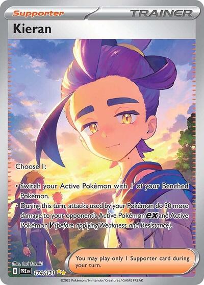 Scarlet & Violet Prismatic Evolutions - 174/131 Kieran Special Illustration Rare